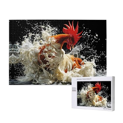 Phayah 1000 Teile Erwachsenenpuzzle Kinder Holzpuzzle Spielzeug DIY Kit Heimdekoration 75 x 50 cm Wasserbedecktes Hahnmuster Phayah 1000 Teile Erwachsenenpuzzle Kinder Holzpuzzle Spielzeug DIY Kit Heimdekoration 75 x 50 cm Wasserbedecktes Hahnmuster von PHAYAH