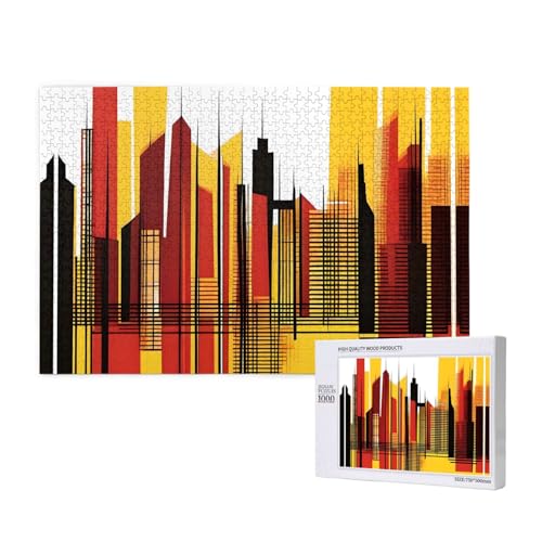 Phayah 1000 Teile Erwachsenenpuzzle Kinder Holzpuzzle Spielzeug DIY Kit Heimdekoration 75 x 50 cm abstraktes Stadtmuster Phayah 1000 Teile Erwachsenenpuzzle Kinder Holzpuzzle Spielzeug DIY Kit Heimdekoration 75 x 50 cm abstraktes Stadtmuster von PHAYAH