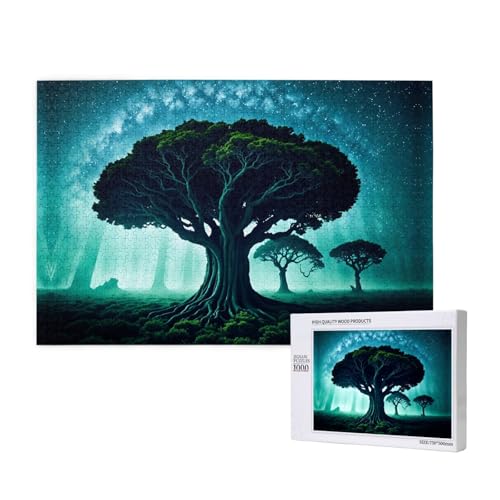 Phayah 1000 Teile Erwachsenenpuzzle Kinder Holzpuzzle Spielzeug DIY Kit Heimdekoration 75 x 50 cm ein altes Baummuster Phayah 1000 Teile Erwachsenenpuzzle Kinder Holzpuzzle Spielzeug DIY Kit Heimdekoration 75 x 50 cm ein altes Baummuster von PHAYAH