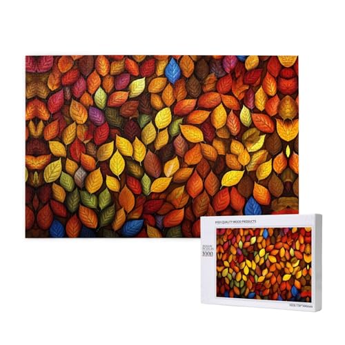 Phayah 1000 Teile Erwachsenenpuzzle Kinder Holzpuzzle Spielzeug DIY Kit Heimdekoration 75 x 50 cm kleines Baumblatt-Muster Phayah 1000 Teile Erwachsenenpuzzle Kinder Holzpuzzle Spielzeug DIY Kit Heimdekoration 75 x 50 cm kleines Baumblatt-Muster von PHAYAH