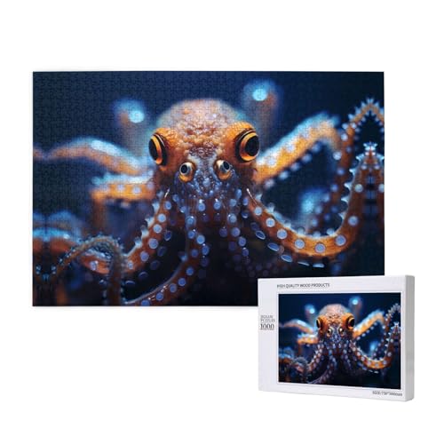 Phayah 1000 Teile Erwachsenenpuzzle Kinder Holzpuzzle Spielzeug DIY Kit Heimdekoration 75 x 50 cm kleines Oktopus-Muster Phayah 1000 Teile Erwachsenenpuzzle Kinder Holzpuzzle Spielzeug DIY Kit Heimdekoration 75 x 50 cm kleines Oktopus-Muster von PHAYAH