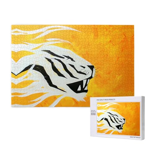 Phayah 1000 Teile Erwachsenenpuzzle Kinder Holzpuzzle Spielzeug DIY Kit Heimdekoration 75 x 50 cm vereinfachtes Tigerkopfmuster Phayah 1000 Teile Erwachsenenpuzzle Kinder Holzpuzzle Spielzeug DIY Kit Heimdekoration 75 x 50 cm vereinfachtes Tigerkopfmuster von PHAYAH