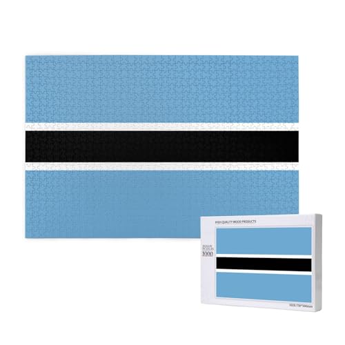 Phayah 1000 Teile Erwachsenenpuzzle Kinder Holzpuzzle Spielzeug DIY Kit Home Decor 75 x 50 cm Flagge von Botswana Muster Phayah 1000 Teile Erwachsenenpuzzle Kinder Holzpuzzle Spielzeug DIY Kit Home Decor 75 x 50 cm Flagge von Botswana Muster von PHAYAH