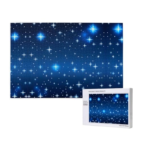 Phayah 1000 Teile Erwachsenenpuzzle Kinder Holzpuzzle Spielzeug DIY Kit Home Decor 75x50cm Blaues Sternmuster Muster Phayah 1000 Teile Erwachsenenpuzzle Kinder Holzpuzzle Spielzeug DIY Kit Home Decor 75x50cm Blaues Sternmuster Muster von PHAYAH