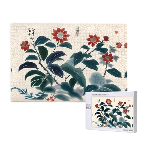 Phayah 1000 Teile Erwachsenenpuzzle Kinder Holzpuzzle Spielzeug DIY Kit Home Decor 75x50cm Blume mit grünen Blättern Muster Phayah 1000 Teile Erwachsenenpuzzle Kinder Holzpuzzle Spielzeug DIY Kit Home Decor 75x50cm Blume mit grünen Blättern Muster von PHAYAH