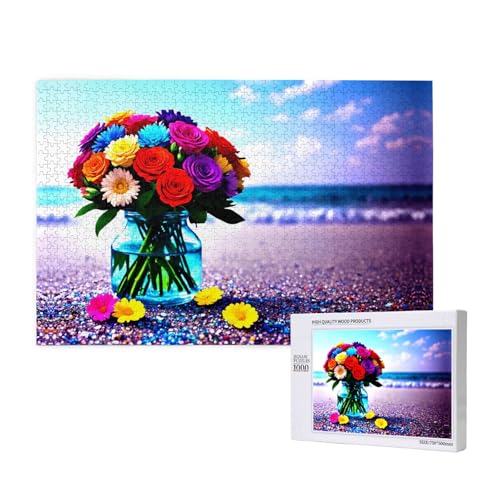 Phayah 1000 Teile Erwachsenenpuzzle Kinder Holzpuzzle Spielzeug DIY Kit Home Decor 75x50cm Blumenarrangement Glasflasche Muster Phayah 1000 Teile Erwachsenenpuzzle Kinder Holzpuzzle Spielzeug DIY Kit Home Decor 75x50cm Blumenarrangement Glasflasche Muster von PHAYAH