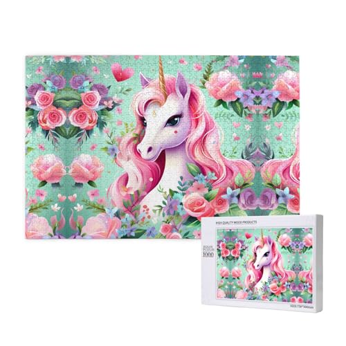 Phayah 1000 Teile Erwachsenenpuzzle Kinder Holzpuzzle Spielzeug DIY Kit Home Decor 75x50cm Rosa Einhorn Muster Phayah 1000 Teile Erwachsenenpuzzle Kinder Holzpuzzle Spielzeug DIY Kit Home Decor 75x50cm Rosa Einhorn Muster von PHAYAH