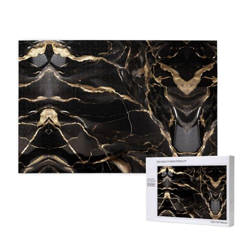Phayah 1000 Teile Erwachsenenpuzzle Kinder Holzpuzzle Spielzeug DIY Kit Home Decor 75x50cm Schwarz Gold Marmor Muster Phayah 1000 Teile Erwachsenenpuzzle Kinder Holzpuzzle Spielzeug DIY Kit Home Decor 75x50cm Schwarz Gold Marmor Muster von PHAYAH