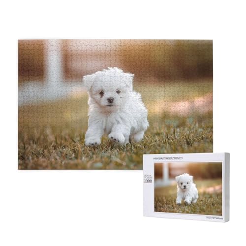 Phayah 1000 Teile Erwachsenenpuzzle Kinder Holzpuzzle Spielzeug DIY Kit Home Decor 75x50cm Weiß Baby Hund Muster Phayah 1000 Teile Erwachsenenpuzzle Kinder Holzpuzzle Spielzeug DIY Kit Home Decor 75x50cm Weiß Baby Hund Muster von PHAYAH