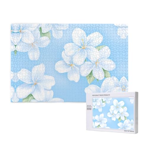 Phayah 1000 Teile Erwachsenenpuzzle Kinder Holzpuzzle Spielzeug DIY Kit Home Decor 75x50cm Weiß Blumenmuster Phayah 1000 Teile Erwachsenenpuzzle Kinder Holzpuzzle Spielzeug DIY Kit Home Decor 75x50cm Weiß Blumenmuster von PHAYAH
