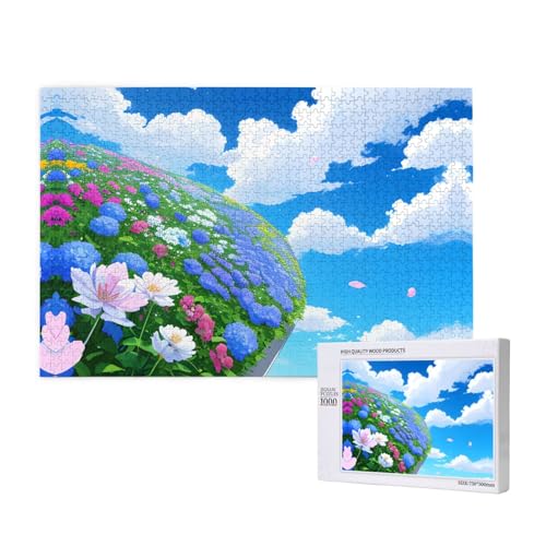 Phayah 1000 Teile Erwachsenenpuzzle Kinder Holzpuzzle Spielzeug DIY Kit Home Decor 75x50cm Weiß Wolke Blumenmuster Phayah 1000 Teile Erwachsenenpuzzle Kinder Holzpuzzle Spielzeug DIY Kit Home Decor 75x50cm Weiß Wolke Blumenmuster von PHAYAH