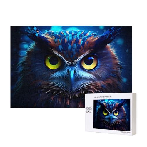 Phayah 300 Stück Puzzle mit blauem Eulenmuster, einzigartiges Puzzle, Wandkunst, Bild für Heimdekoration, 300 Stück Phayah 300 Stück Puzzle mit blauem Eulenmuster, einzigartiges Puzzle, Wandkunst, Bild für Heimdekoration, 300 Stück von PHAYAH