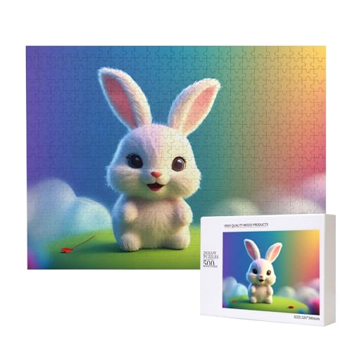 Phayah 500 Teile Erwachsenenpuzzle Kinder Holzpuzzle Spielzeug Kit Heimdekoration 52 x 38 cm Ein Hasenmuster Phayah 500 Teile Erwachsenenpuzzle Kinder Holzpuzzle Spielzeug Kit Heimdekoration 52 x 38 cm Ein Hasenmuster von PHAYAH