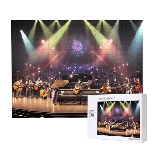 Phayah 500 Teile Erwachsenenpuzzle Kinder Holzpuzzle Spielzeug Kit Heimdekoration 52 x 38 cm Ein musikalisches Abendmuster Phayah 500 Teile Erwachsenenpuzzle Kinder Holzpuzzle Spielzeug Kit Heimdekoration 52 x 38 cm Ein musikalisches Abendmuster von PHAYAH