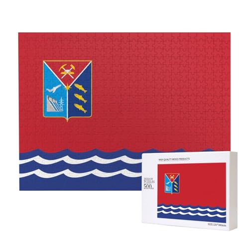Phayah 500 Teile Erwachsenenpuzzle Kinder Holzpuzzle Spielzeug Kit Heimdekoration 52 x 38 cm Flagge von Magadan Muster Phayah 500 Teile Erwachsenenpuzzle Kinder Holzpuzzle Spielzeug Kit Heimdekoration 52 x 38 cm Flagge von Magadan Muster von PHAYAH