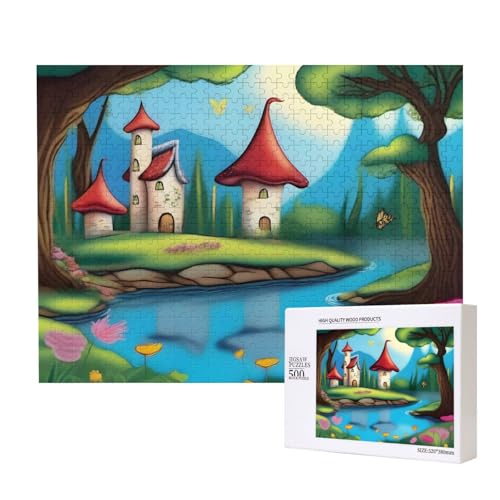 Phayah 500 Teile Erwachsenenpuzzle Kinder Holzpuzzle Spielzeug Kit Heimdekoration 52 x 38 cm Märchenstadt Muster Phayah 500 Teile Erwachsenenpuzzle Kinder Holzpuzzle Spielzeug Kit Heimdekoration 52 x 38 cm Märchenstadt Muster von PHAYAH
