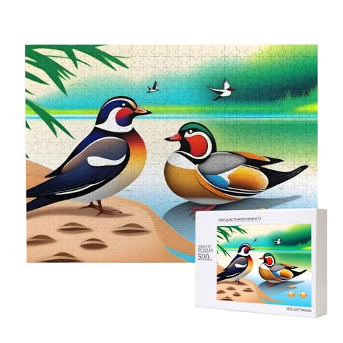 Phayah 500 Teile Erwachsenenpuzzle Kinder Holzpuzzle Spielzeug Kit Heimdekoration 52 x 38 cm Zwei Mandarinenenten Muster Phayah 500 Teile Erwachsenenpuzzle Kinder Holzpuzzle Spielzeug Kit Heimdekoration 52 x 38 cm Zwei Mandarinenenten Muster von PHAYAH