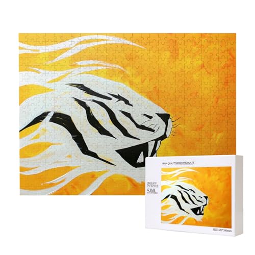 Phayah 500 Teile Erwachsenenpuzzle Kinder Holzpuzzle Spielzeug Kit Heimdekoration 52 x 38 cm vereinfachtes Tigerkopfmuster Phayah 500 Teile Erwachsenenpuzzle Kinder Holzpuzzle Spielzeug Kit Heimdekoration 52 x 38 cm vereinfachtes Tigerkopfmuster von PHAYAH