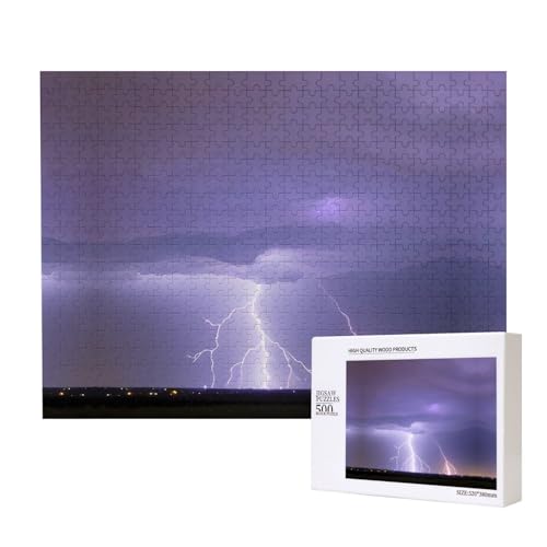 Phayah 500 Teile Erwachsenenpuzzle Kinder Holzpuzzle Spielzeug Kit Home Decor 52 X 38 CM Lightning Storm Muster Phayah 500 Teile Erwachsenenpuzzle Kinder Holzpuzzle Spielzeug Kit Home Decor 52 X 38 CM Lightning Storm Muster von PHAYAH