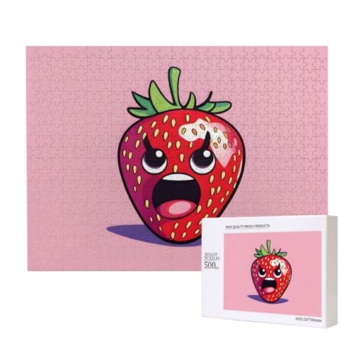 Phayah 500 Teile Erwachsenenpuzzle Kinder Holzpuzzle Spielzeug Kit Home Decor 52 X 38 cm Wütend Erdbeermuster Phayah 500 Teile Erwachsenenpuzzle Kinder Holzpuzzle Spielzeug Kit Home Decor 52 X 38 cm Wütend Erdbeermuster von PHAYAH