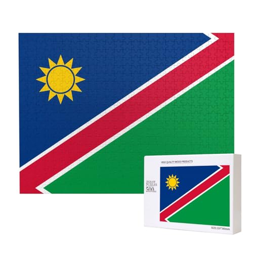 Phayah 500 Teile Erwachsenenpuzzle Kinder Holzpuzzle Spielzeug Kit Home Decor 52 x 38 cm Flagge von Namibia Muster Phayah 500 Teile Erwachsenenpuzzle Kinder Holzpuzzle Spielzeug Kit Home Decor 52 x 38 cm Flagge von Namibia Muster von PHAYAH