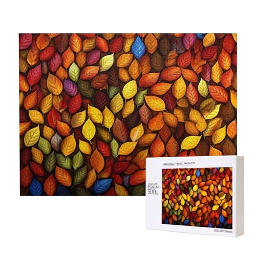 Phayah 500 Teile Erwachsenenpuzzle Kinder Holzpuzzle Spielzeug Kit Home Decor 52 x 38 cm Kleine Baumblätter Muster Phayah 500 Teile Erwachsenenpuzzle Kinder Holzpuzzle Spielzeug Kit Home Decor 52 x 38 cm Kleine Baumblätter Muster von PHAYAH