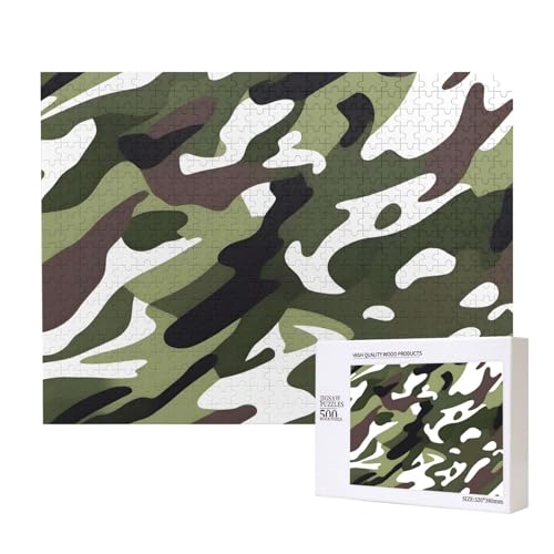 Phayah 500 Teile Erwachsenenpuzzle Kinder Holzpuzzle Spielzeug Kit Wohnkultur 52 x 38 cm Armeegrün Tarnmuster Phayah 500 Teile Erwachsenenpuzzle Kinder Holzpuzzle Spielzeug Kit Wohnkultur 52 x 38 cm Armeegrün Tarnmuster von PHAYAH