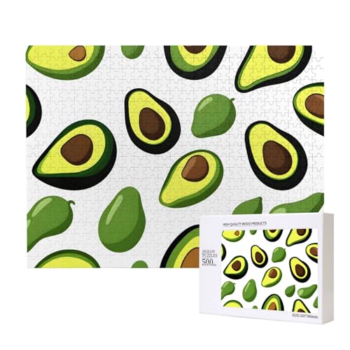 Phayah 500 Teile Erwachsenenpuzzle Kinder Holzpuzzle Spielzeug Kit Wohnkultur 52 x 38 cm Avocado Fruchtmuster Phayah 500 Teile Erwachsenenpuzzle Kinder Holzpuzzle Spielzeug Kit Wohnkultur 52 x 38 cm Avocado Fruchtmuster von PHAYAH