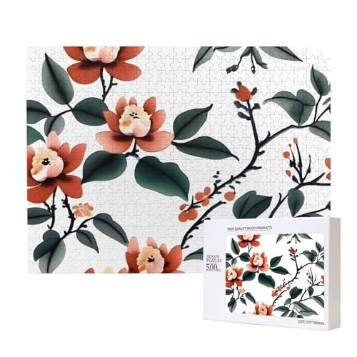 Phayah 500 Teile Erwachsenenpuzzle Kinder Holzpuzzle Spielzeug Kit Wohnkultur 52 x 38 cm Blumenpflanzen Muster Phayah 500 Teile Erwachsenenpuzzle Kinder Holzpuzzle Spielzeug Kit Wohnkultur 52 x 38 cm Blumenpflanzen Muster von PHAYAH
