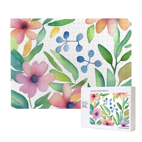 Phayah 500 Teile Erwachsenenpuzzle Kinder Holzpuzzle Spielzeug Kit Wohnkultur 52 x 38 cm Blumenzweige Muster Phayah 500 Teile Erwachsenenpuzzle Kinder Holzpuzzle Spielzeug Kit Wohnkultur 52 x 38 cm Blumenzweige Muster von PHAYAH
