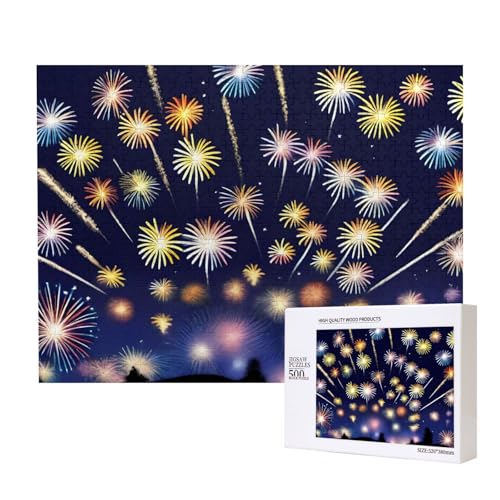 Phayah 500 Teile Erwachsenenpuzzle Kinder Holzpuzzle Spielzeug Kit Wohnkultur 52 x 38 cm Feuerwerk Muster Phayah 500 Teile Erwachsenenpuzzle Kinder Holzpuzzle Spielzeug Kit Wohnkultur 52 x 38 cm Feuerwerk Muster von PHAYAH