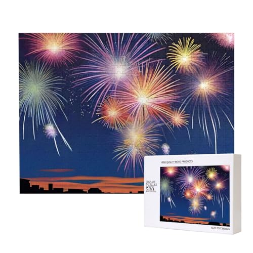 Phayah 500 Teile Erwachsenenpuzzle Kinder Holzpuzzle Spielzeug Kit Wohnkultur 52 x 38 cm Feuerwerk im Himmel Muster Phayah 500 Teile Erwachsenenpuzzle Kinder Holzpuzzle Spielzeug Kit Wohnkultur 52 x 38 cm Feuerwerk im Himmel Muster von PHAYAH