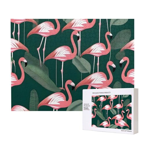 Phayah 500 Teile Erwachsenenpuzzle Kinder Holzpuzzle Spielzeug Kit Wohnkultur 52 x 38 cm Flamingo-Muster Phayah 500 Teile Erwachsenenpuzzle Kinder Holzpuzzle Spielzeug Kit Wohnkultur 52 x 38 cm Flamingo-Muster von PHAYAH