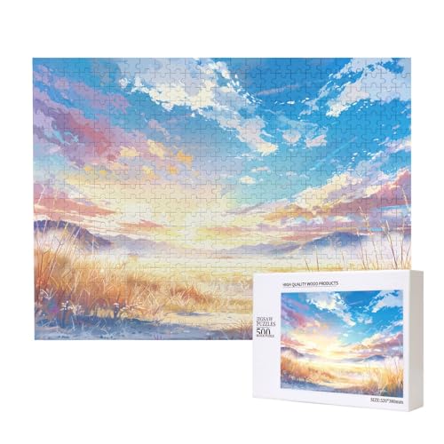 Phayah 500 Teile Erwachsenenpuzzle Kinder Holzpuzzle Spielzeug Kit Wohnkultur 52 x 38 cm Himmelsmuster Phayah 500 Teile Erwachsenenpuzzle Kinder Holzpuzzle Spielzeug Kit Wohnkultur 52 x 38 cm Himmelsmuster von PHAYAH