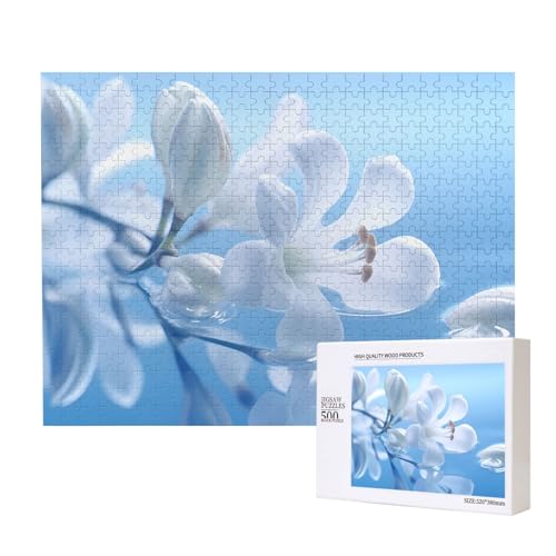 Phayah 500 Teile Erwachsenenpuzzle Kinder Holzpuzzle Spielzeug Kit Wohnkultur 52 x 38 cm Kleine weiße Blumen in Blüte Muster Phayah 500 Teile Erwachsenenpuzzle Kinder Holzpuzzle Spielzeug Kit Wohnkultur 52 x 38 cm Kleine weiße Blumen in Blüte Muster von PHAYAH
