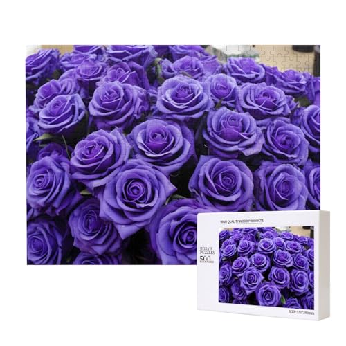 Phayah 500 Teile Erwachsenenpuzzle Kinder Holzpuzzle Spielzeug Kit Wohnkultur 52 x 38 cm Lila Rosenmuster Phayah 500 Teile Erwachsenenpuzzle Kinder Holzpuzzle Spielzeug Kit Wohnkultur 52 x 38 cm Lila Rosenmuster von PHAYAH
