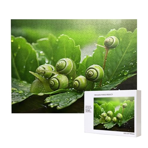 Phayah 500 Teile Erwachsenenpuzzle Kinder Holzpuzzle Spielzeug Kit Wohnkultur 52 x 38 cm Schnecke auf Gemüseblattmuster Phayah 500 Teile Erwachsenenpuzzle Kinder Holzpuzzle Spielzeug Kit Wohnkultur 52 x 38 cm Schnecke auf Gemüseblattmuster von PHAYAH