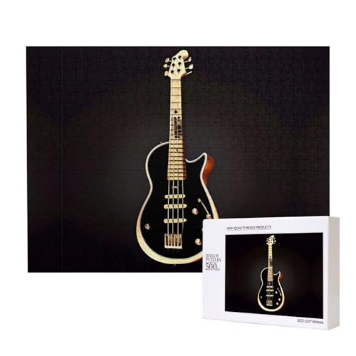 Phayah 500 Teile Erwachsenenpuzzle Kinder Holzpuzzle Spielzeug Kit Wohnkultur 52 x 38 cm Schwarz Gitarre Muster Phayah 500 Teile Erwachsenenpuzzle Kinder Holzpuzzle Spielzeug Kit Wohnkultur 52 x 38 cm Schwarz Gitarre Muster von PHAYAH