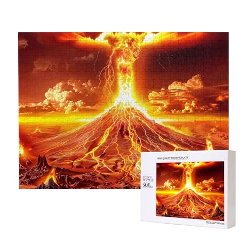 Phayah 500 Teile Erwachsenenpuzzle Kinder Holzpuzzle Spielzeug Kit Wohnkultur 52 x 38 cm Vulkanausbruch Muster Phayah 500 Teile Erwachsenenpuzzle Kinder Holzpuzzle Spielzeug Kit Wohnkultur 52 x 38 cm Vulkanausbruch Muster von PHAYAH
