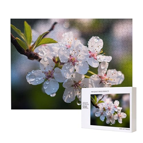 Phayah 500 Teile Erwachsenenpuzzle Kinder Holzpuzzle Spielzeug Kit Wohnkultur 52 x 38 cm Weiß Birnenblütenmuster Phayah 500 Teile Erwachsenenpuzzle Kinder Holzpuzzle Spielzeug Kit Wohnkultur 52 x 38 cm Weiß Birnenblütenmuster von PHAYAH