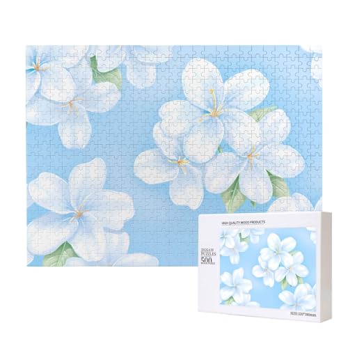 Phayah 500 Teile Erwachsenenpuzzle Kinder Holzpuzzle Spielzeug Kit Wohnkultur 52 x 38 cm Weiß Blumenmuster Phayah 500 Teile Erwachsenenpuzzle Kinder Holzpuzzle Spielzeug Kit Wohnkultur 52 x 38 cm Weiß Blumenmuster von PHAYAH
