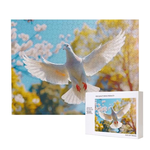 Phayah 500 Teile Erwachsenenpuzzle Kinder Holzpuzzle Spielzeug Kit Wohnkultur 52 x 38 cm Weiß Taubenmuster Phayah 500 Teile Erwachsenenpuzzle Kinder Holzpuzzle Spielzeug Kit Wohnkultur 52 x 38 cm Weiß Taubenmuster von PHAYAH