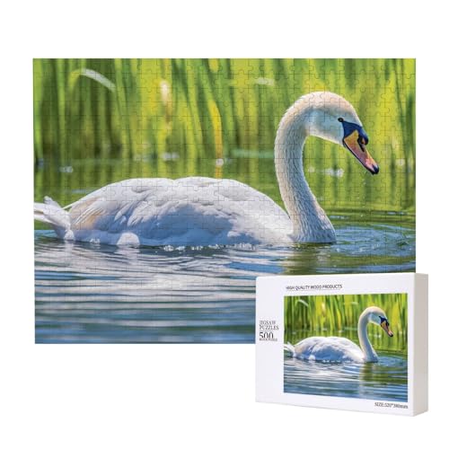 Phayah 500 Teile Erwachsenenpuzzle Kinder Holzpuzzle Spielzeug Kit Wohnkultur 52 x 38 cm Weißes Schwanenmuster Phayah 500 Teile Erwachsenenpuzzle Kinder Holzpuzzle Spielzeug Kit Wohnkultur 52 x 38 cm Weißes Schwanenmuster von PHAYAH