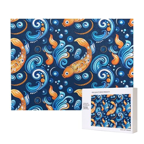 Phayah 500 Teile Erwachsenenpuzzle Kinder Holzpuzzle Spielzeug Kit Wohnkultur 52 x 38 cm Wellen- und Fischmuster Phayah 500 Teile Erwachsenenpuzzle Kinder Holzpuzzle Spielzeug Kit Wohnkultur 52 x 38 cm Wellen- und Fischmuster von PHAYAH