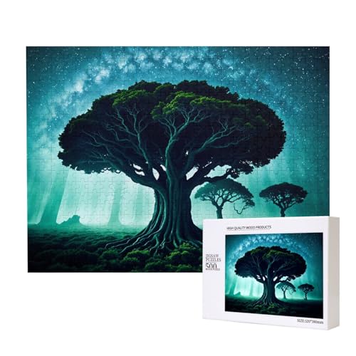 Phayah 500 Teile Erwachsenenpuzzle Kinder Holzpuzzle Spielzeug Kit Wohnkultur 52 x 38 cm ein altes Baummuster Phayah 500 Teile Erwachsenenpuzzle Kinder Holzpuzzle Spielzeug Kit Wohnkultur 52 x 38 cm ein altes Baummuster von PHAYAH