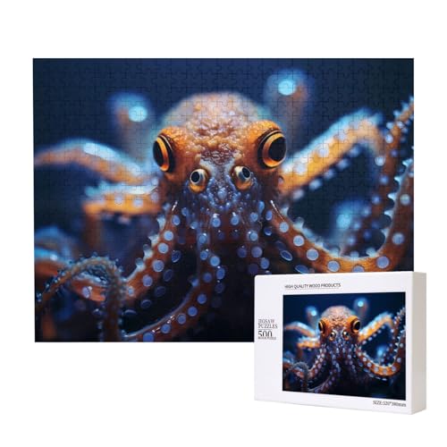 Phayah 500 Teile Erwachsenenpuzzle Kinder Holzpuzzle Spielzeug Kit Wohnkultur 52 x 38 cm kleines Oktopus-Muster Phayah 500 Teile Erwachsenenpuzzle Kinder Holzpuzzle Spielzeug Kit Wohnkultur 52 x 38 cm kleines Oktopus-Muster von PHAYAH