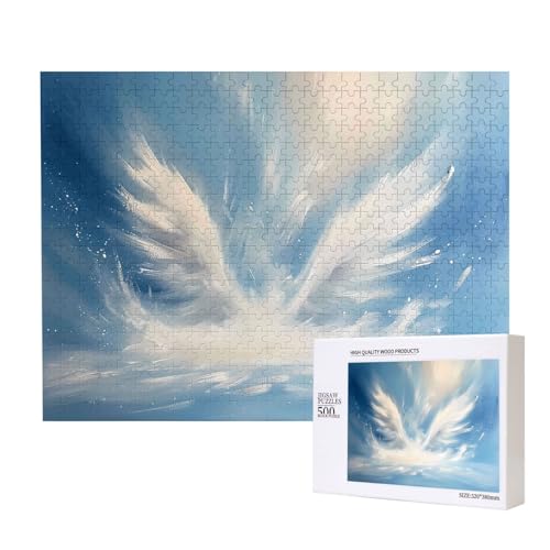 Phayah 500 Teile Erwachsenenpuzzle Kinder Holzpuzzle Spielzeug Kit Wohnkultur 52 x 38 cm weiße Landschaft Licht Schatten Muster von PHAYAH