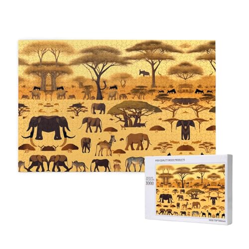 Phayah Afrikanische Graslandtiere Puzzles für Erwachsene 1000 Teile Kinder Intelligenz Entwicklung Spielzeug 29,5 x 19,7 Phayah Afrikanische Graslandtiere Puzzles für Erwachsene 1000 Teile Kinder Intelligenz Entwicklung Spielzeug 29,5 x 19,7 von PHAYAH