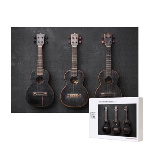 Phayah Antike Gitarren-Puzzles für Erwachsene, 300 Teile, Heimdekoration, Geburtstagsparty für Männer und Frauen, 40 x 27,9 cm von PHAYAH