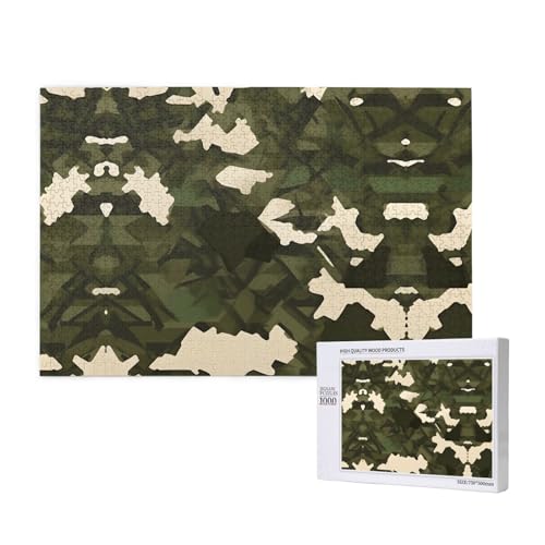 Phayah Armee-Camouflage-Puzzle für Erwachsene, 1000 Teile, Heimdekoration, Geburtstagsparty, für Männer und Frauen, 29,5 x 50 cm von PHAYAH